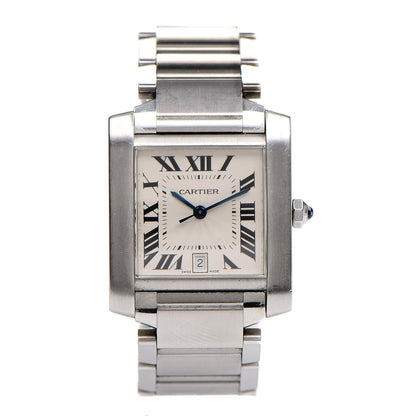 Cartier Stainless Steel 28mm Tank Francaise Automatic Watch 1 of 10