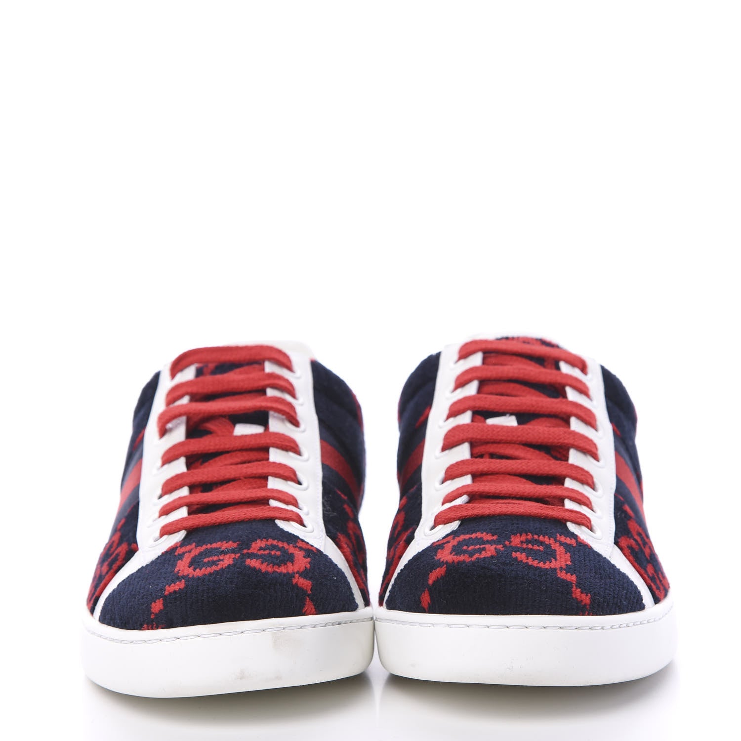 Gucci Terry Cloth GG Monogram Web Womens Ace Sneakers 40 Blue Red 2 of 8