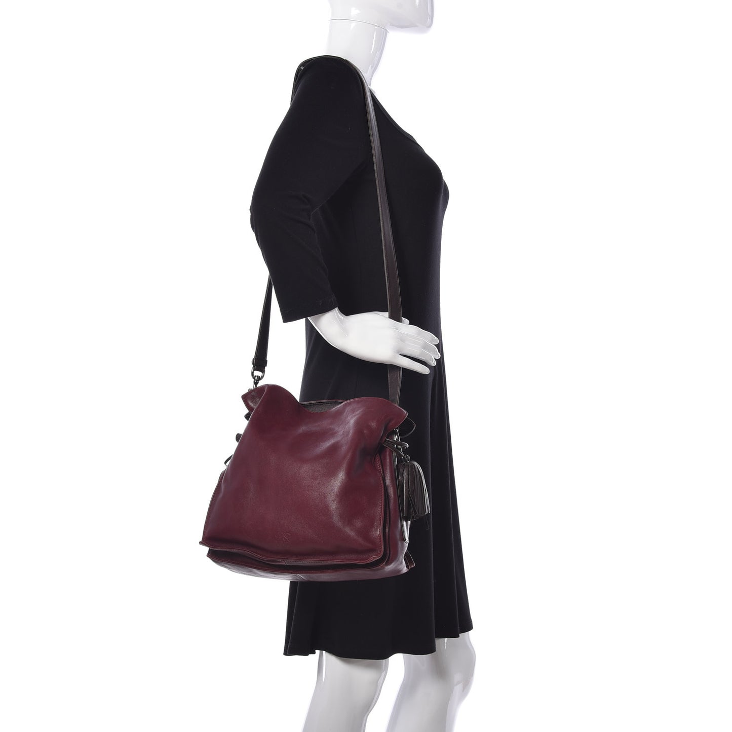 Nappa Small Flamenco Shoulder Bag Wine