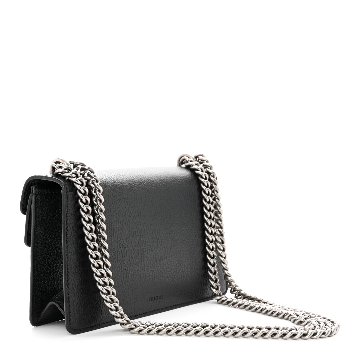 Gucci Dollar Calfskin Enamel Small Dionysus Shoulder Bag Black Electric Blue 3 of 14