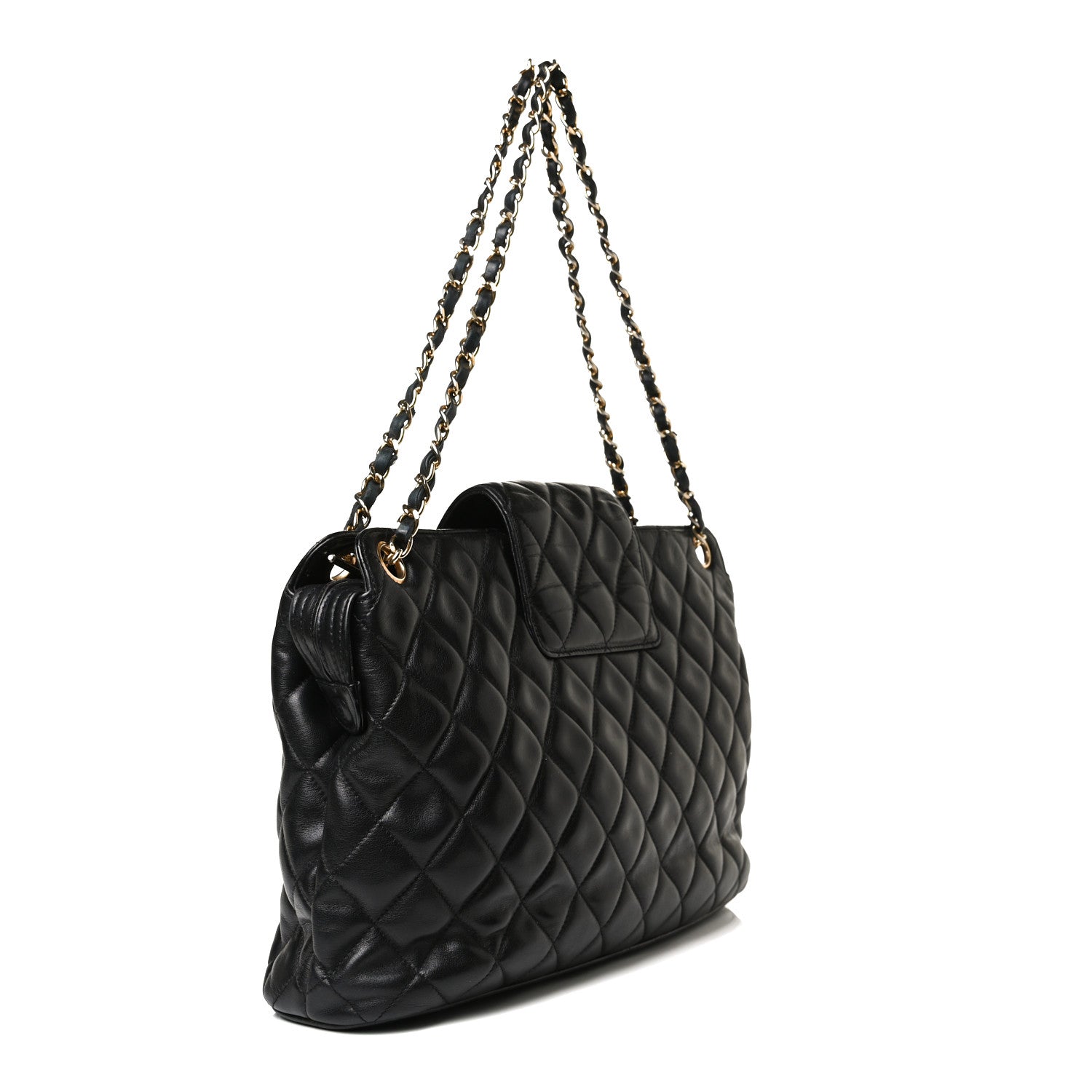 Chanel Lambskin Quilted Shopping Tote Black 2 of 18