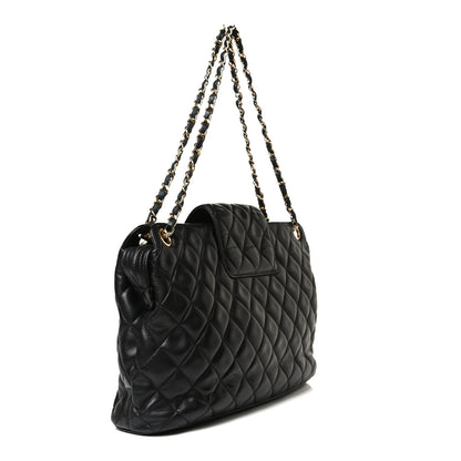 Chanel Lambskin Quilted Shopping Tote Black 2 of 18