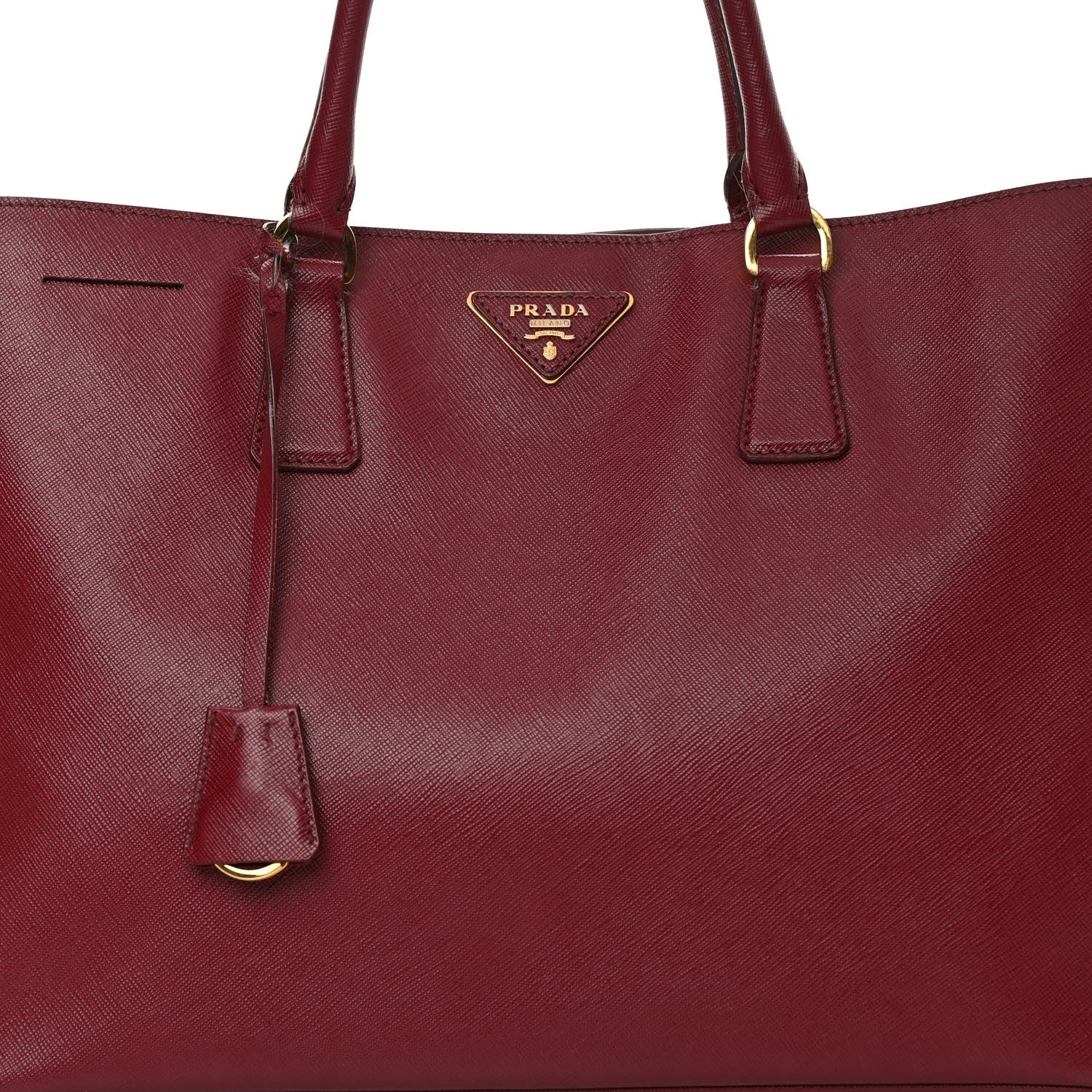 Prada Saffiano Lux Large Tote Cherry 9 of 24