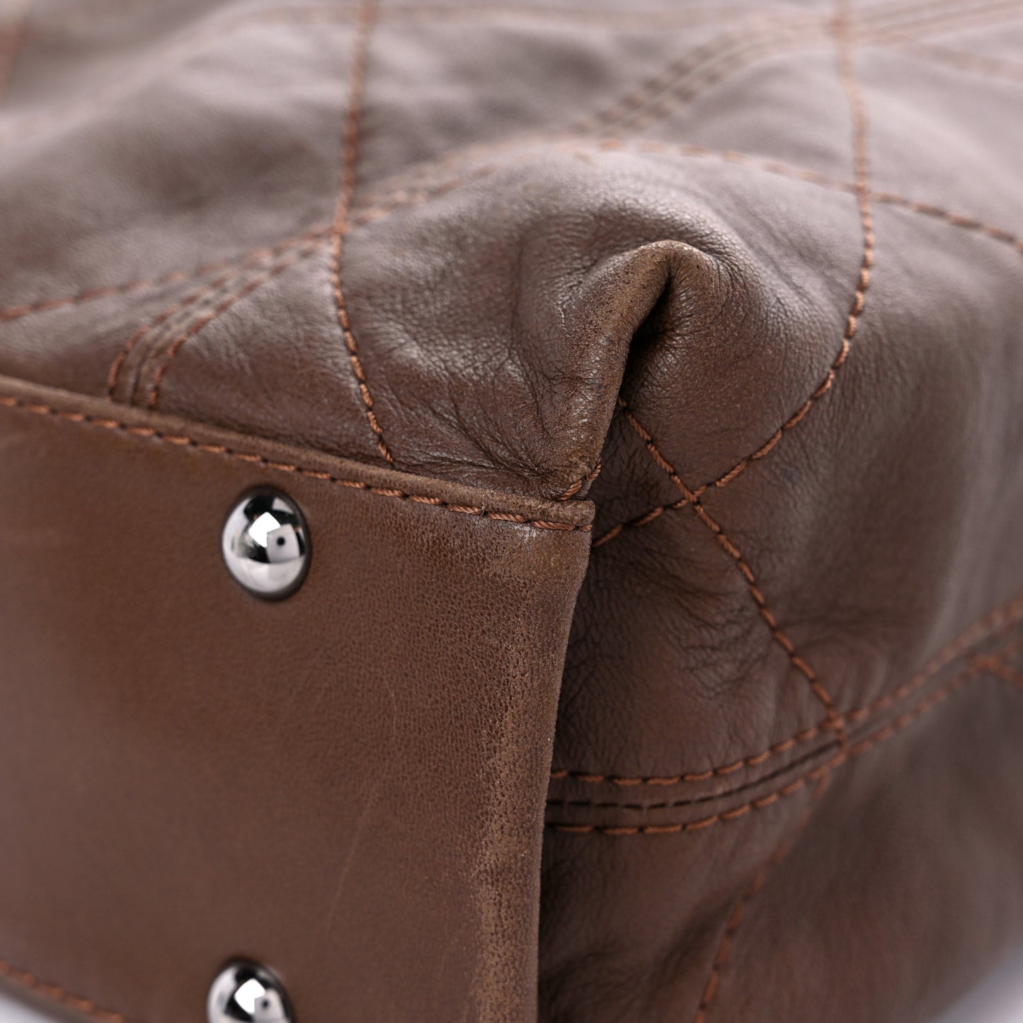 Lambskin Soft Touch Shoulder Bag Dark Brown