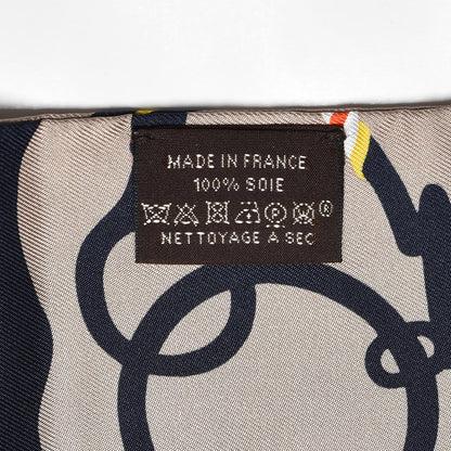 Hermes Silk Mors Et Tresses Maxi Twilly Cut Gris Beige Black Rose Vif 5 of 5