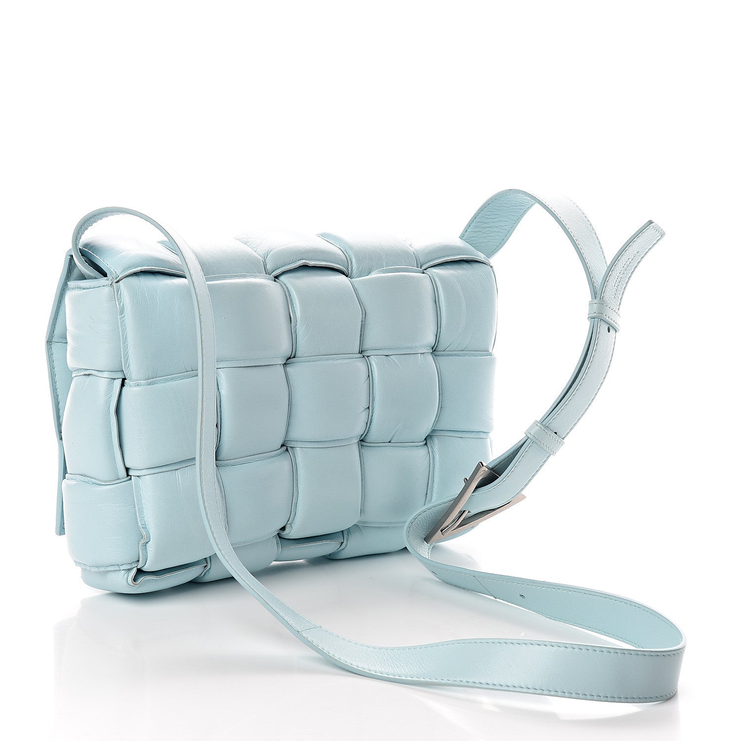 Bottega Veneta Paper Calfskin Maxi Intreccio Padded Cassette Crossbody Bag Ice 2 of 8