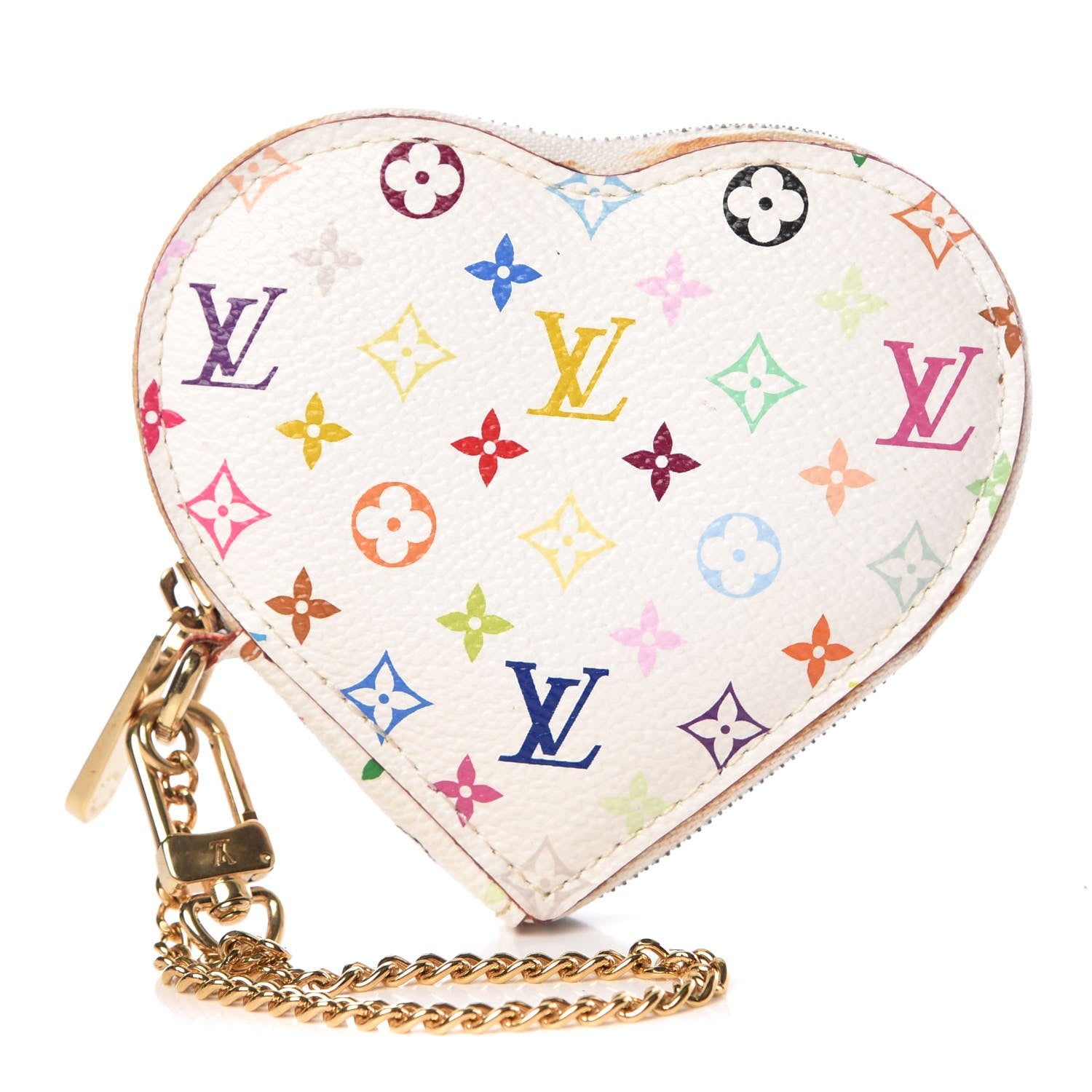 Louis Vuitton Monogram Multicolor Coeur Heart Coin Purse White 1 of 11