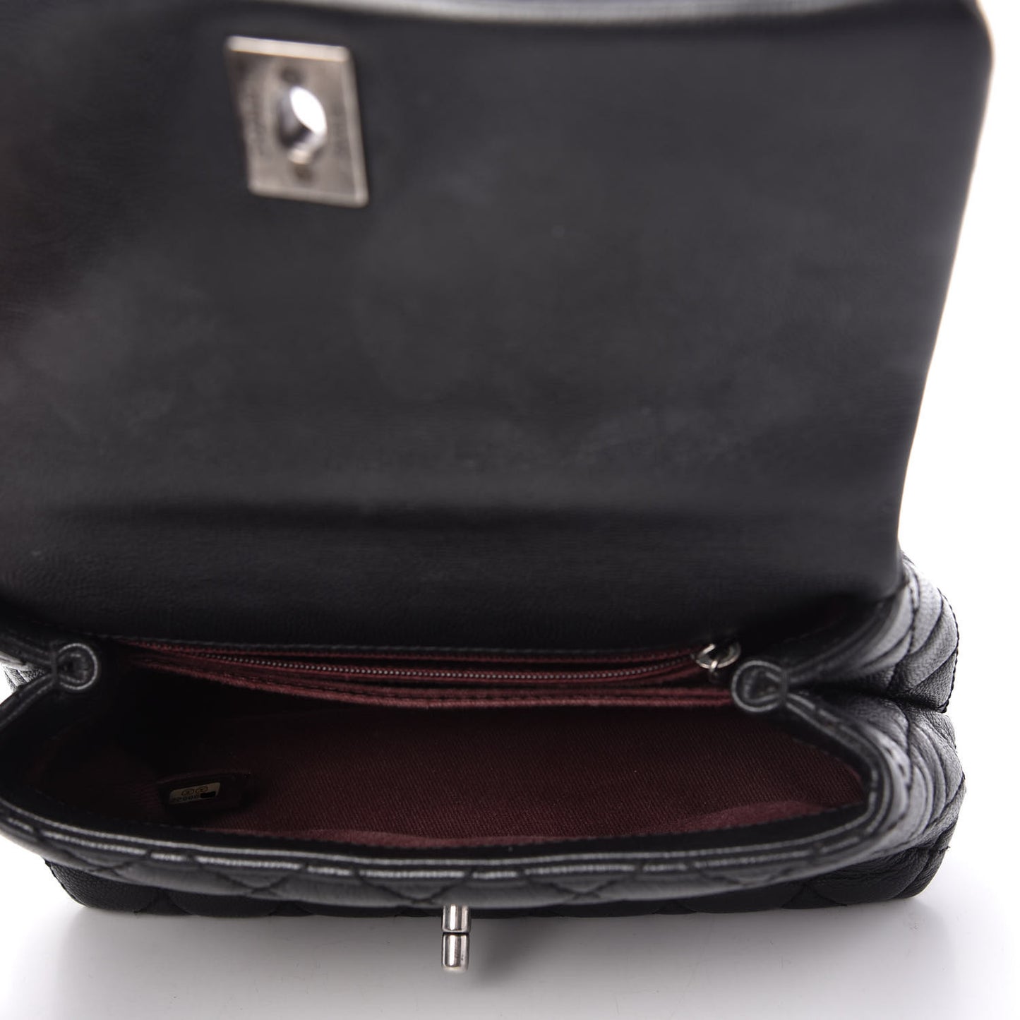 Caviar Quilted Mini Coco Handle Flap Black