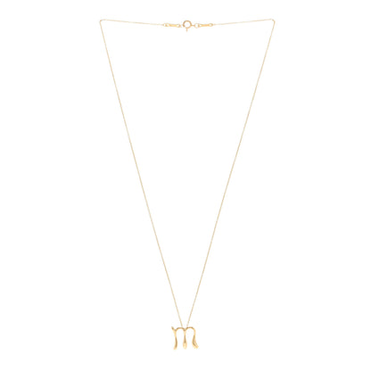 Tiffany 18K Yellow Gold Elsa Peretti Letter M Pendant Necklace 3 of 4