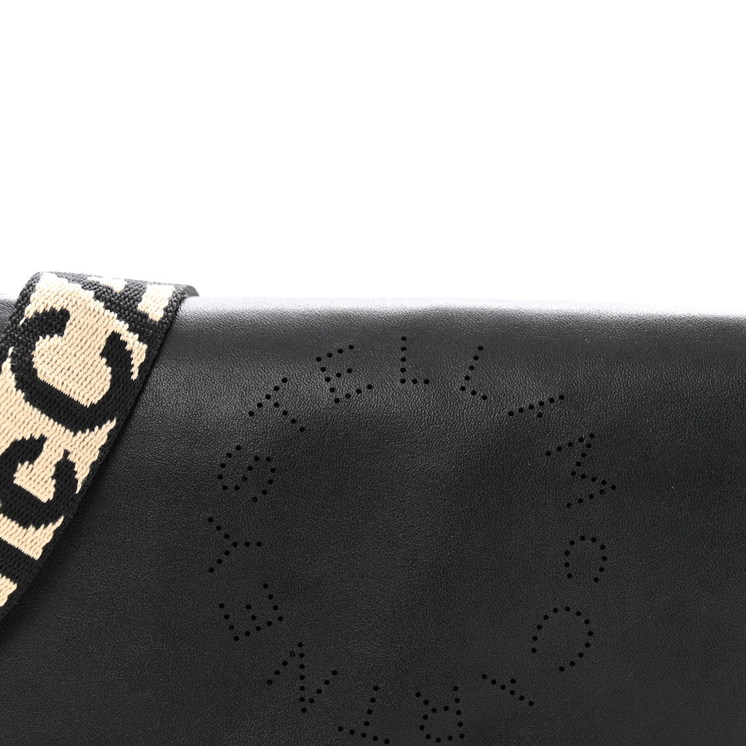 Stella McCartney Eco Alter Nappa Perforated Logo Mini Crossbody Bag Black 7 of 12