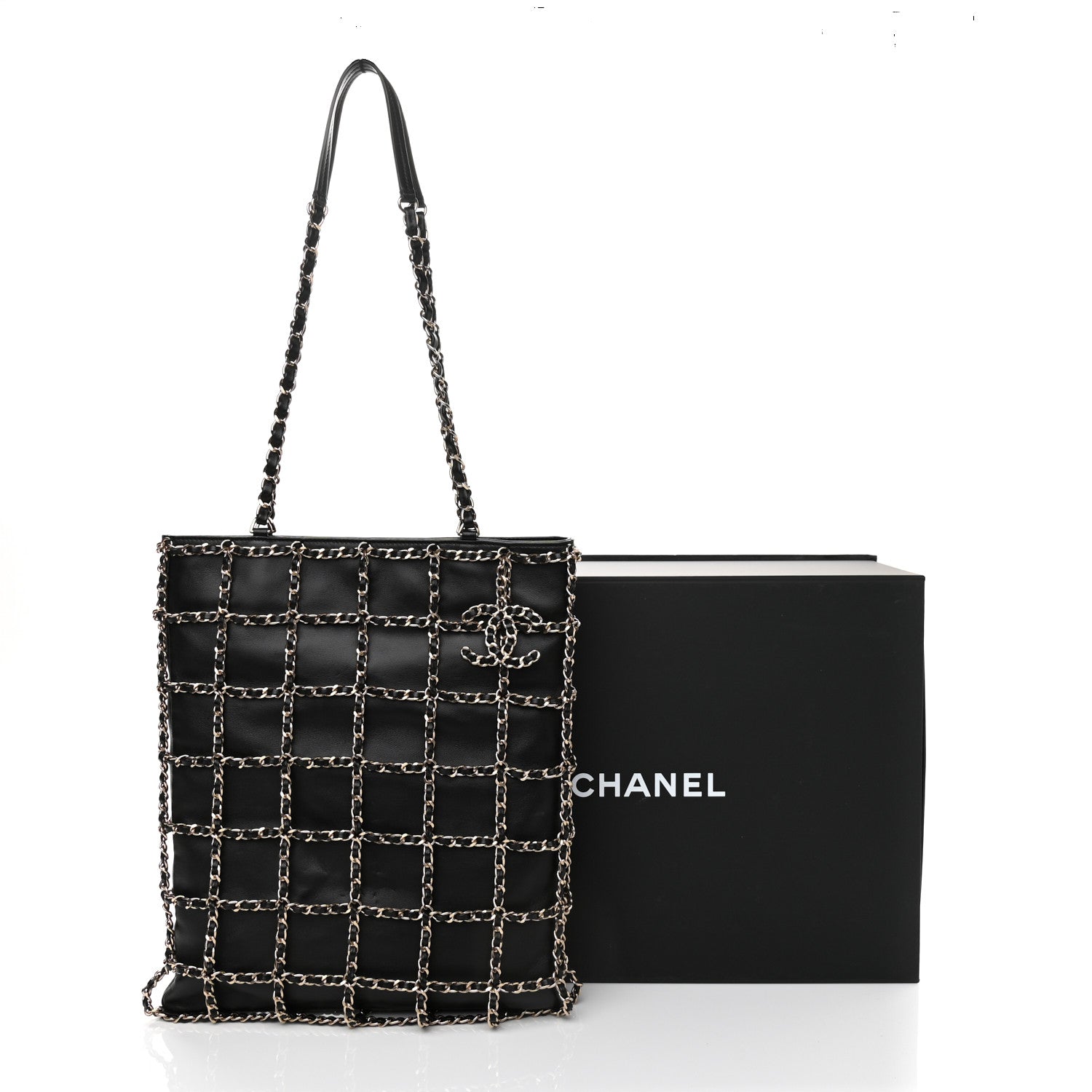 Chanel Lambskin Large Shopping Chain Tote Black 11 of 11