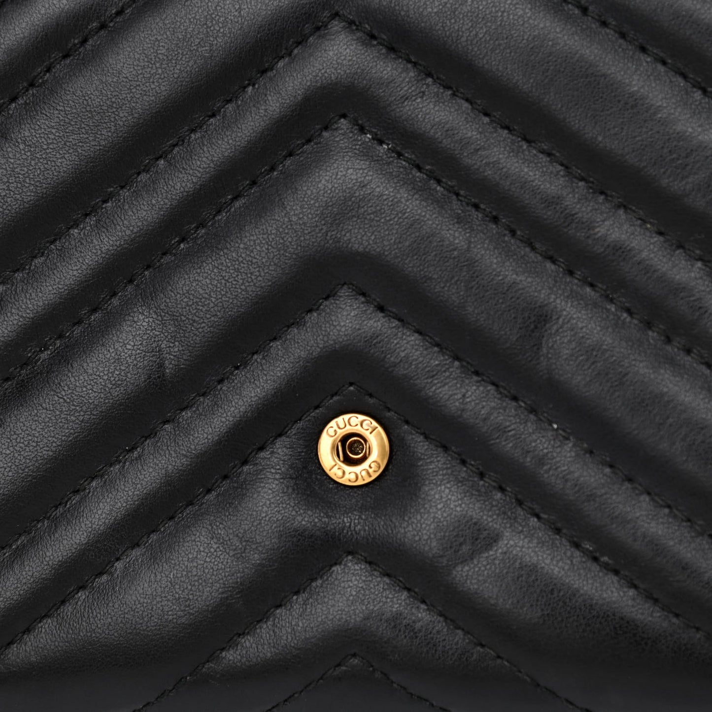 Calfskin Matelasse GG Marmont Chain Wallet Black