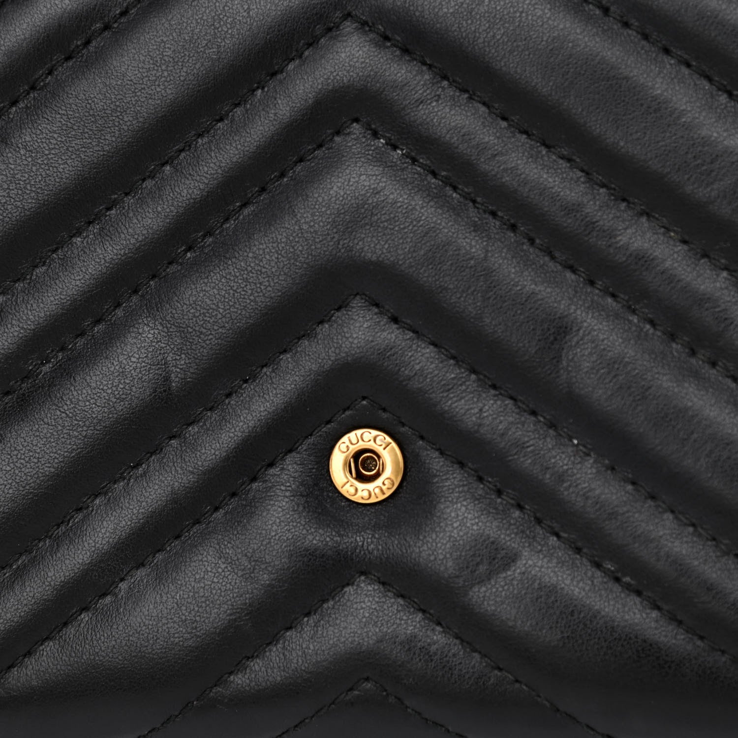Gucci Calfskin Matelasse GG Marmont Chain Wallet Black 12 of 13