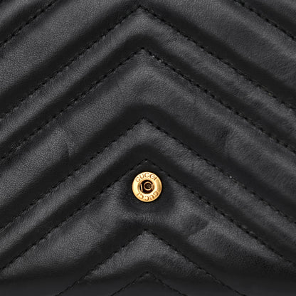 Gucci Calfskin Matelasse GG Marmont Chain Wallet Black 12 of 13