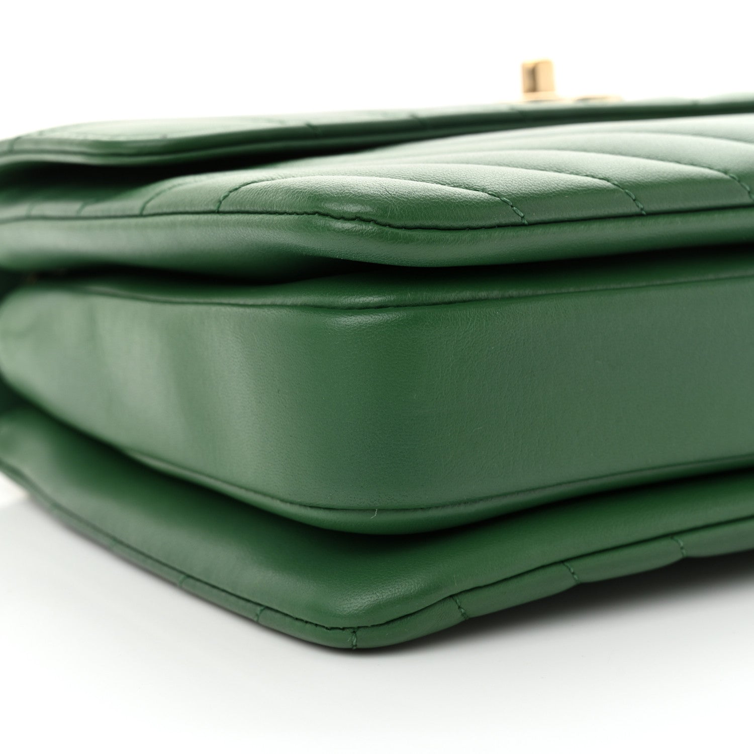 Chanel Lambskin Chevron Quilted Small Trendy CC Dual Handle Flap Bag Green 9 of 10