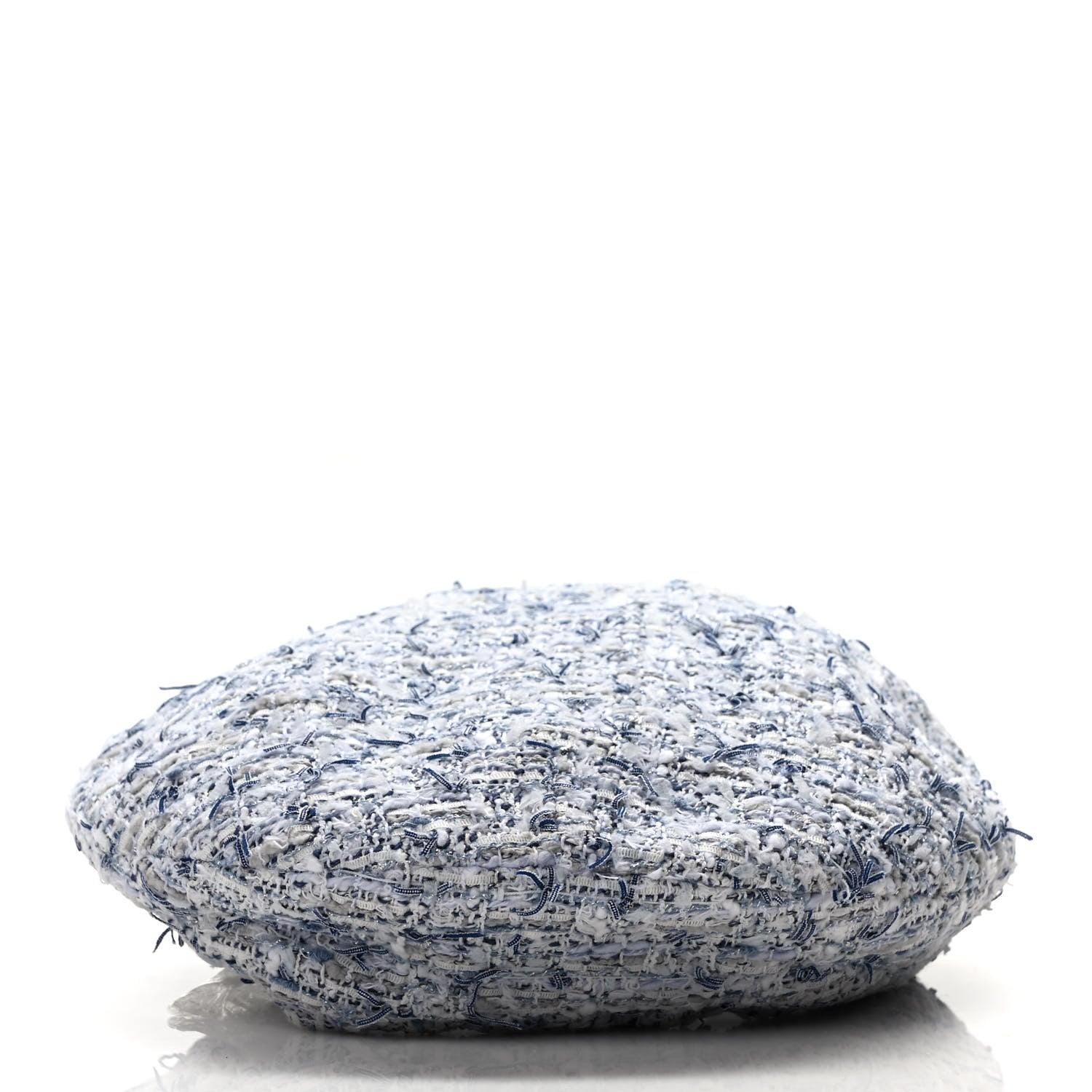 Chanel Cotton Tweed CC Beret S Blue White 4 of 6