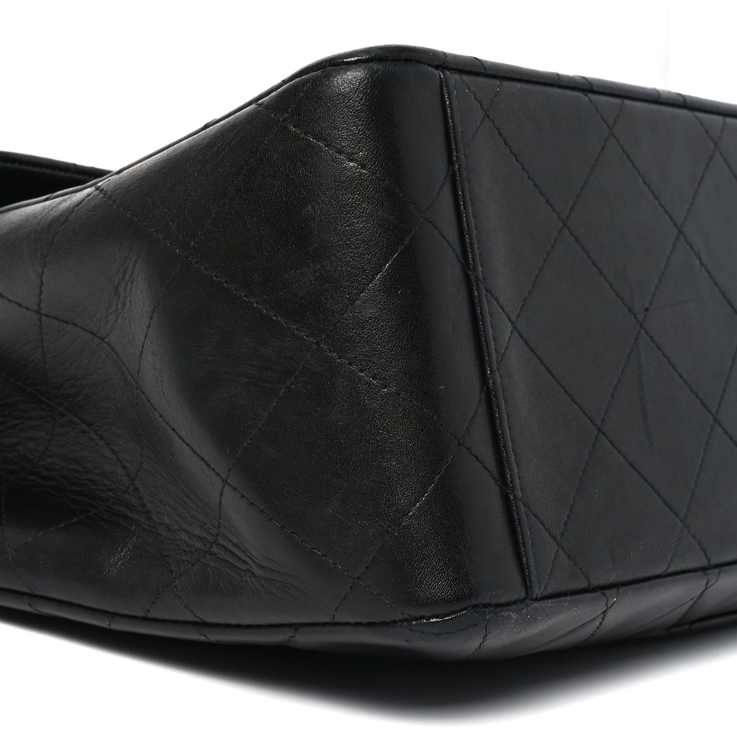 Lambskin Quilted XL Jumbo Single Flap Black