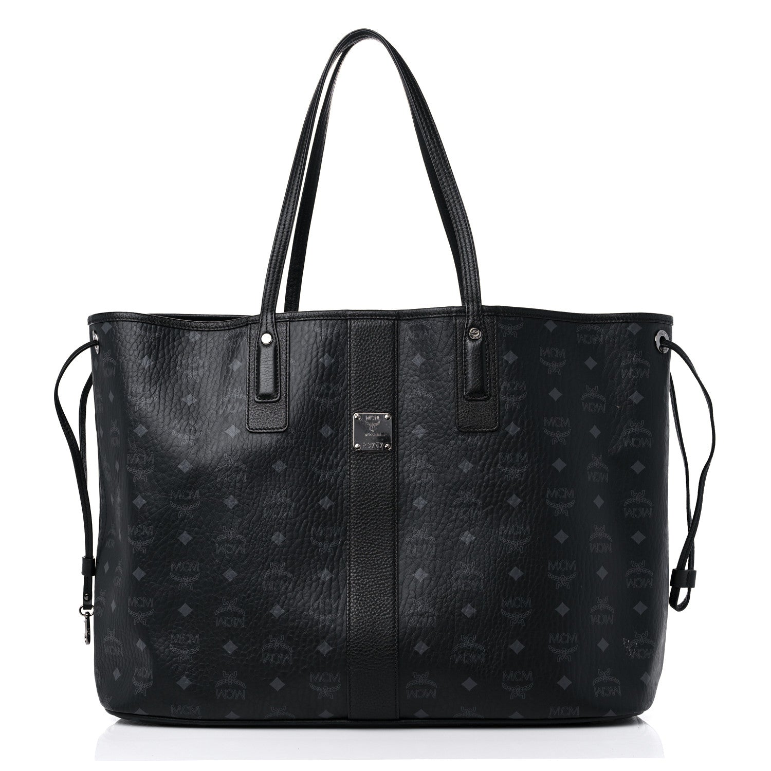 MCM Visetos Large Liz Reversible Shopper Tote Black 3 of 15