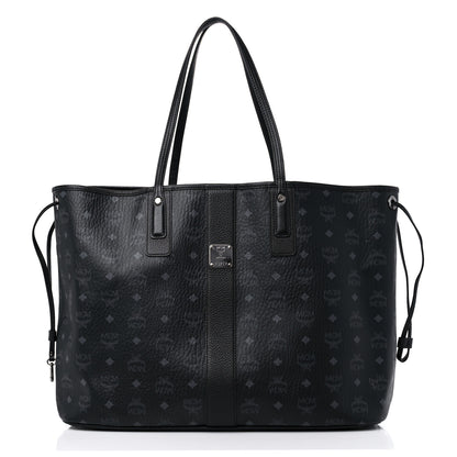 MCM Visetos Large Liz Reversible Shopper Tote Black 3 of 15