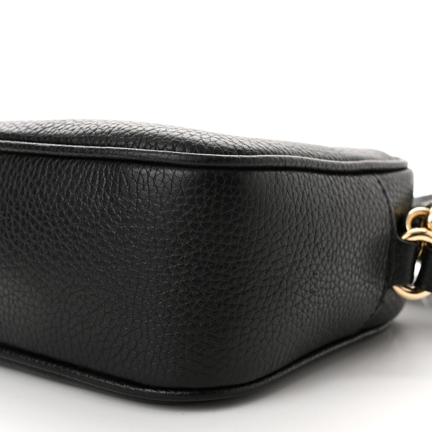 Pebbled Calfskin Small Soho Disco Bag Black