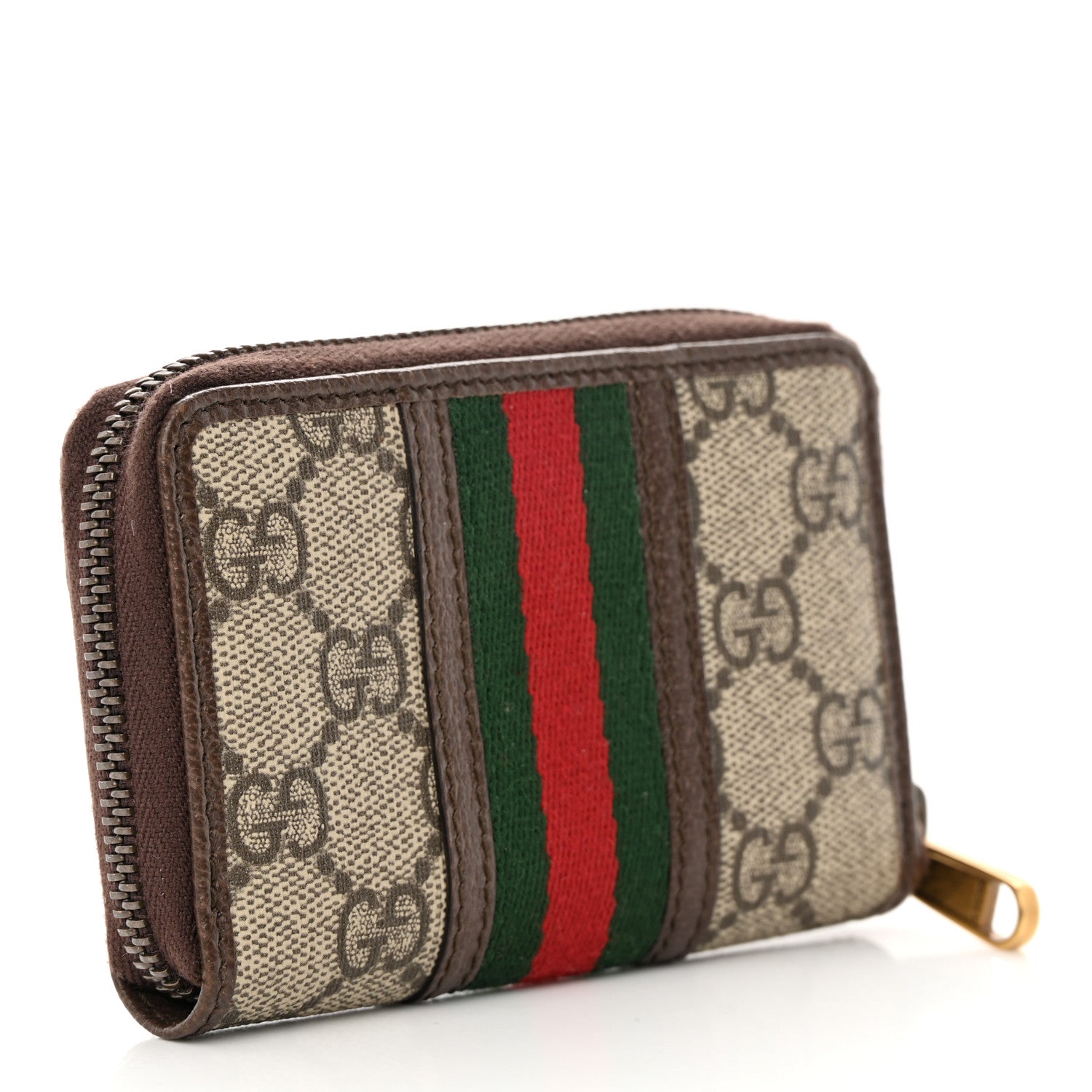 Gucci GG Supreme Web Ophidia Zip Around Card Case Brown 4 of 12