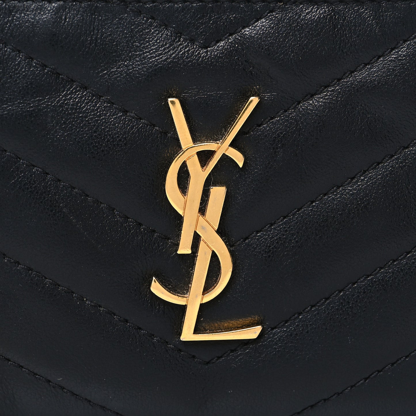 Calfskin Matelasse Monogram Key Pouch Black