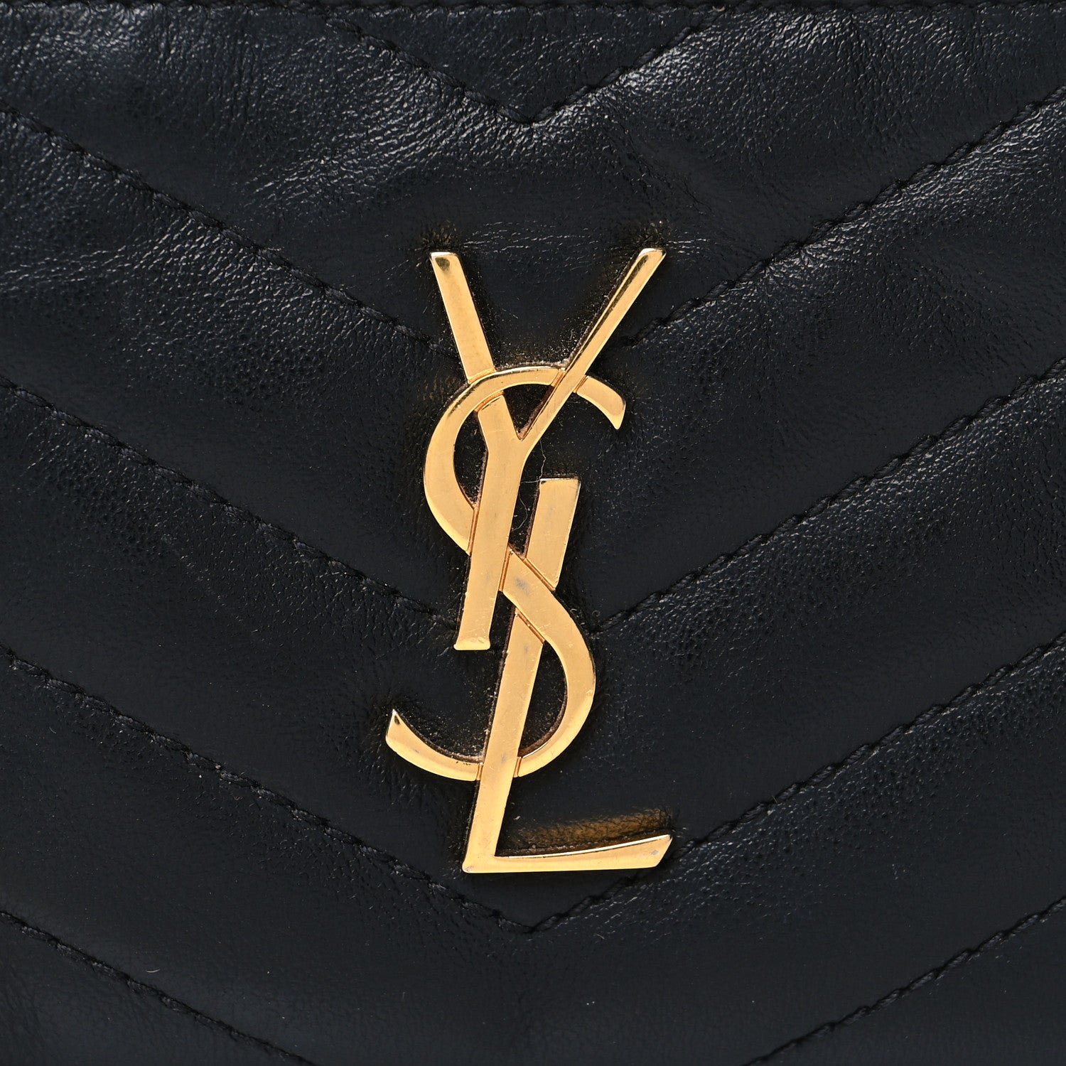 Saint Laurent Calfskin Matelasse Monogram Key Pouch Black 8 of 8