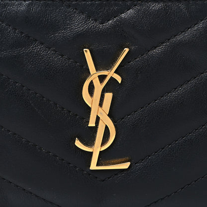 Saint Laurent Calfskin Matelasse Monogram Key Pouch Black 8 of 8