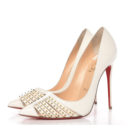 Christian Louboutin Kid Bareta 120 Pumps 37 Neige Light Gold 3 of 8
