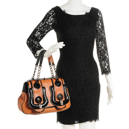 Fendi Nappa Patent B Bag Osso Black 2 of 8