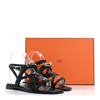 Hermes Calfskin June Sandals 36 Black 11 of 11