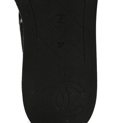 Chanel Suede Calfskin Peep Toe Wedge Sandals 37 Black 8 of 8