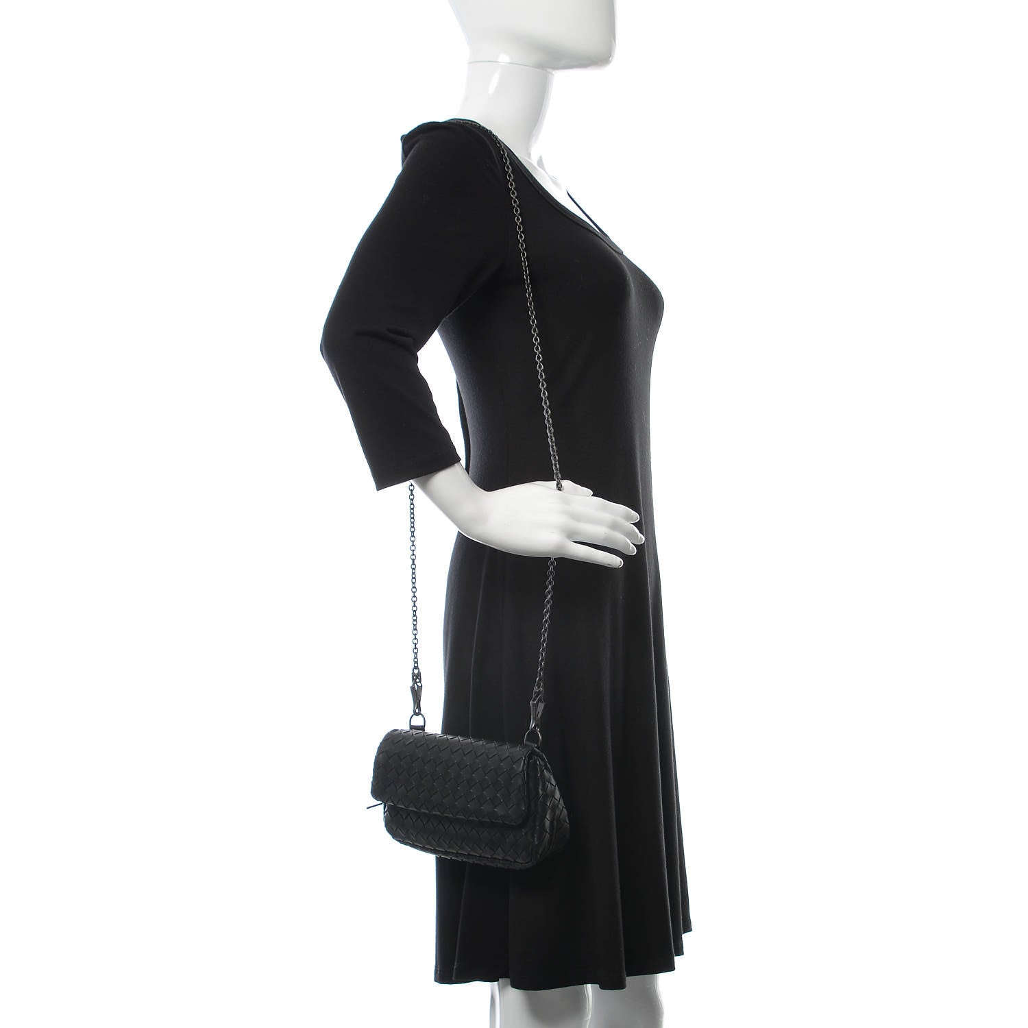 Bottega Veneta Nappa Intrecciato Mini Chain Messenger Black 2 of 12