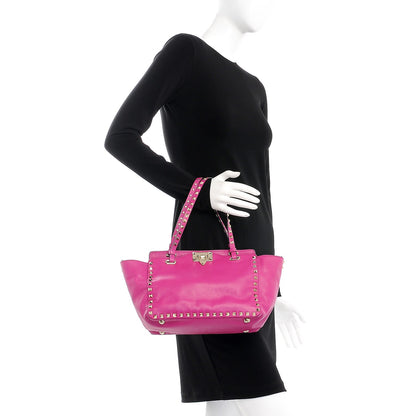 Valentino Garavani Vitello Mini Rockstud Tote Fuxia 3 of 9