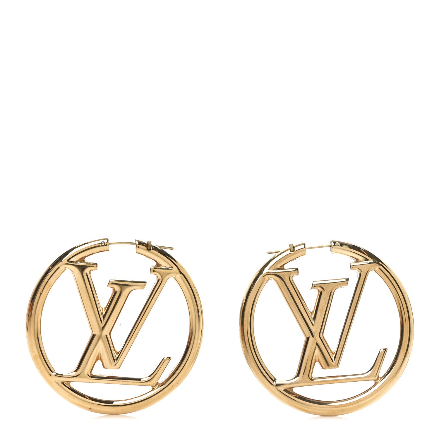 Louis Vuitton Metal Louise Hoop Earrings Gold 1 of 5