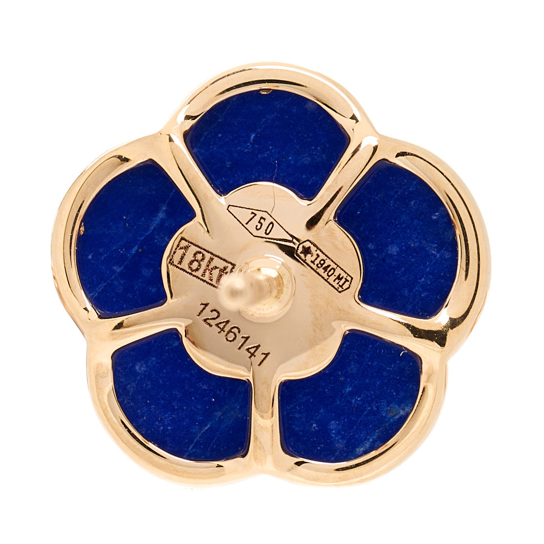 Pasquale Bruni 18K Rose Gold Diamond Lapis Lazuli White Agate Doublet Petit Joli Earrings 4 of 4