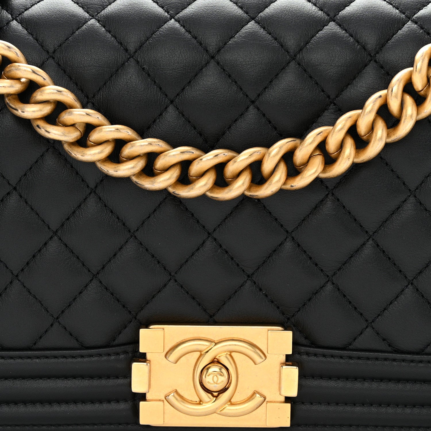Chanel Calfskin Quilted Medium Boy Flap Black 8 of 10