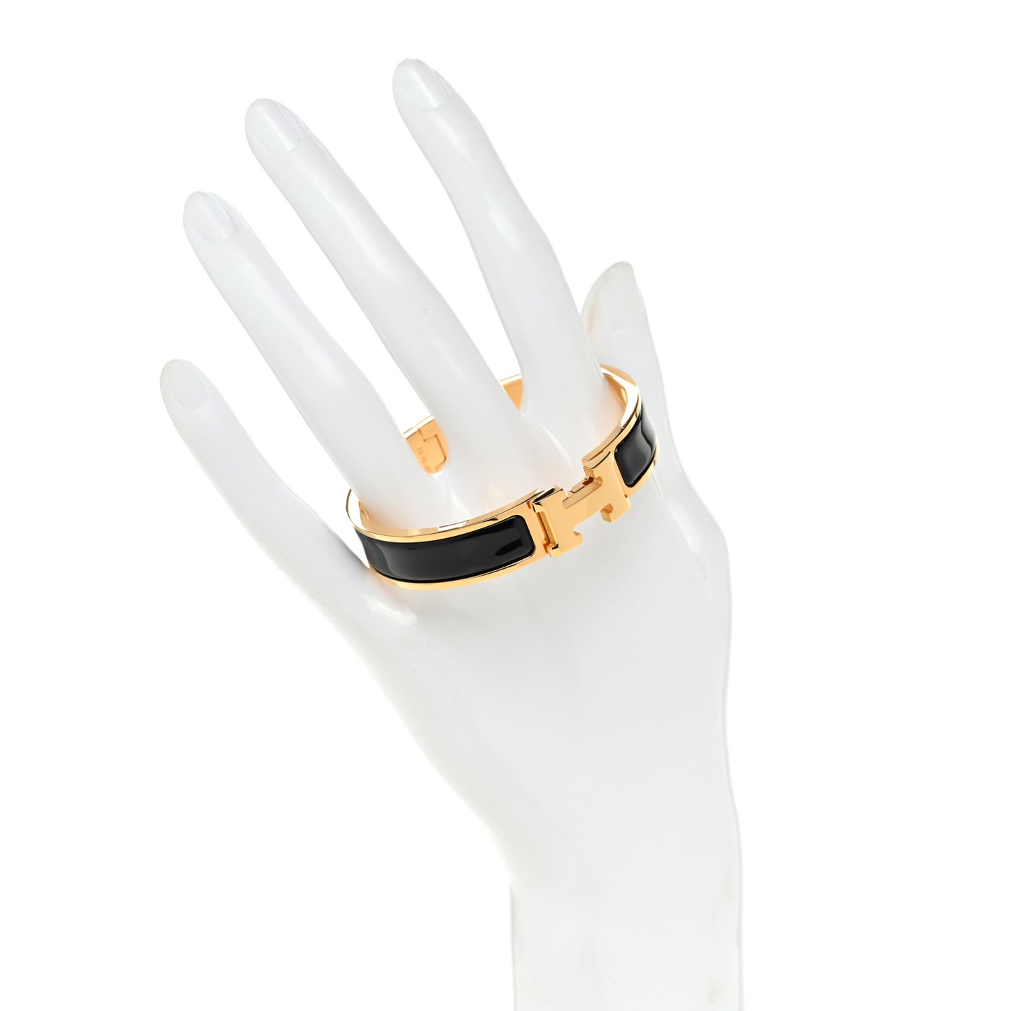 Enamel Narrow Clic Clac H Bracelet PM Black