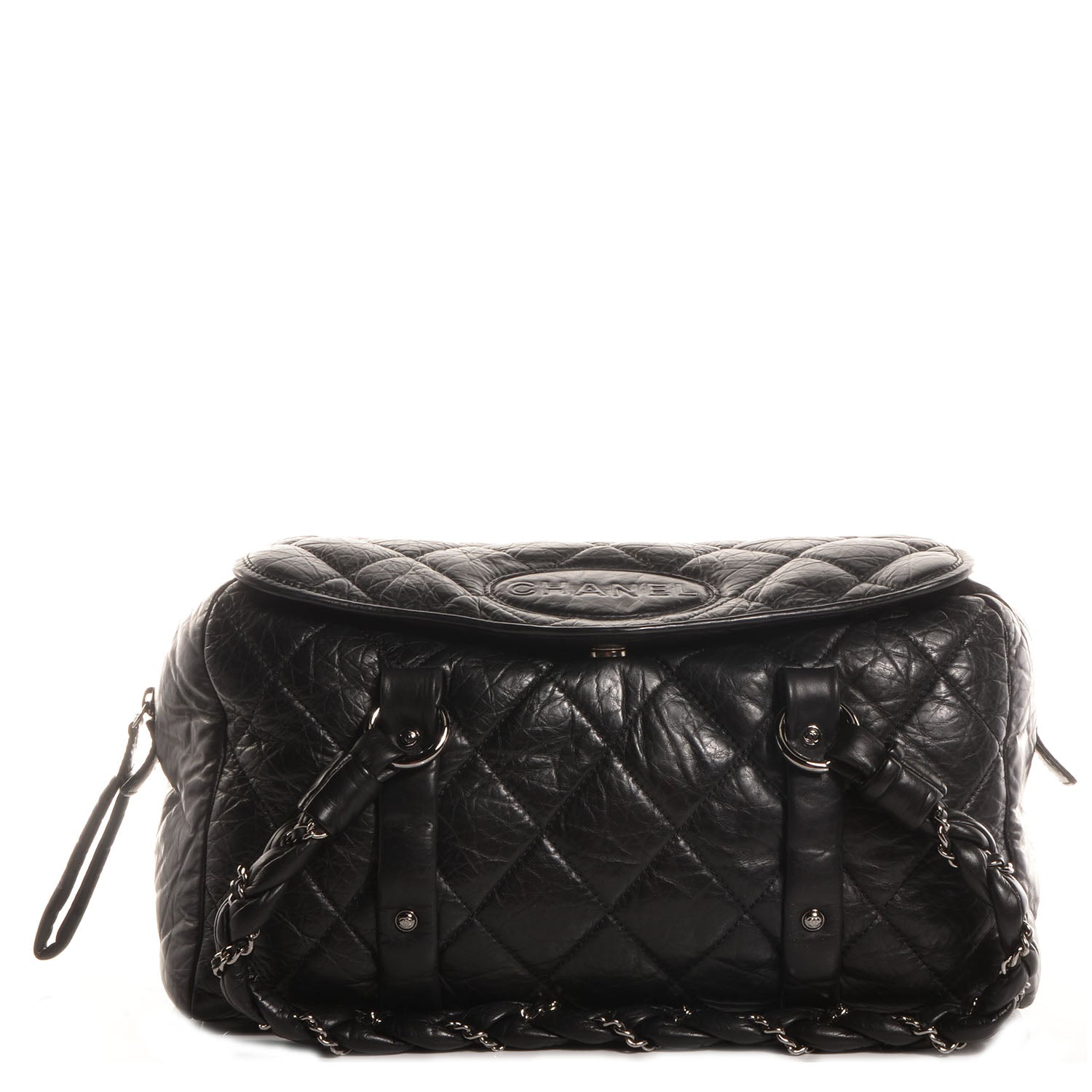 Chanel Distressed Lambskin Lady Braid Flap Tote Black 1 of 8