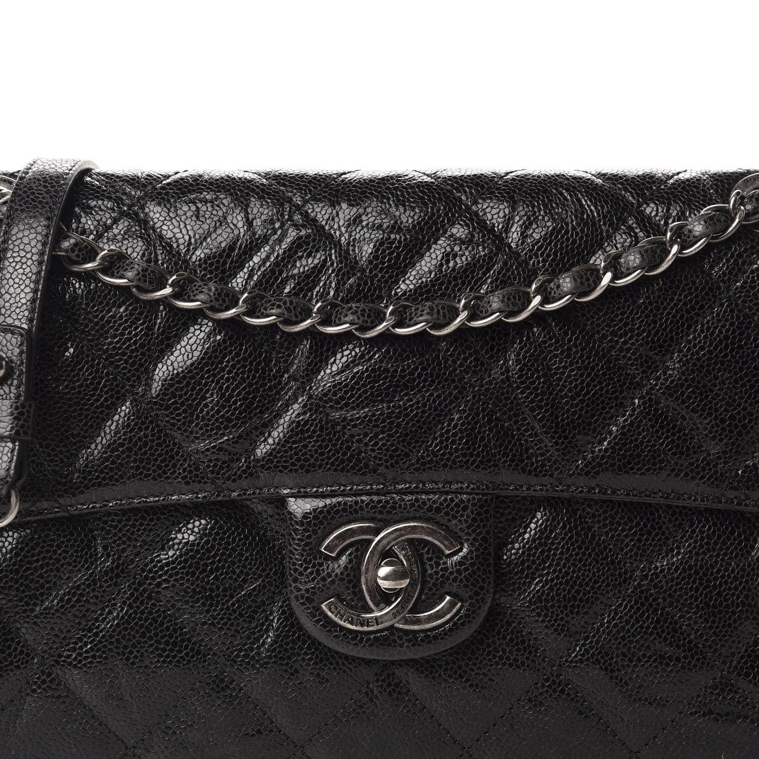 Chanel Crumpled Grained Calfskin Medium CC Crave Flap Black 10 of 10