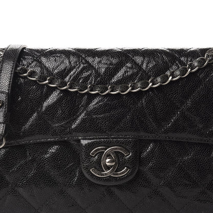 Chanel Crumpled Grained Calfskin Medium CC Crave Flap Black 10 of 10