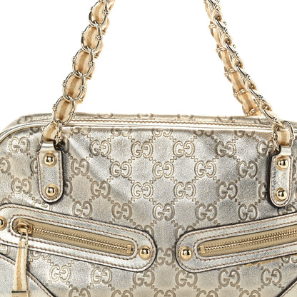 Gucci Guccissima Small Capri Satchel Metallic Gold 8 of 10