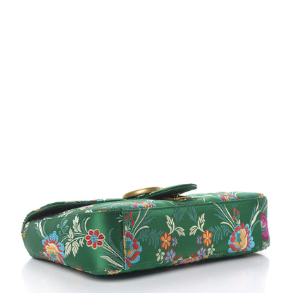Gucci Jacquard Matelasse Floral Medium GG Marmont Shoulder Bag Green 4 of 11