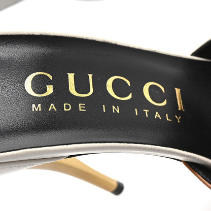 Gucci Soft Nappa Priscilla Ankle Cuff Pumps 37.5 Mystic White Harness Brown 8 of 10