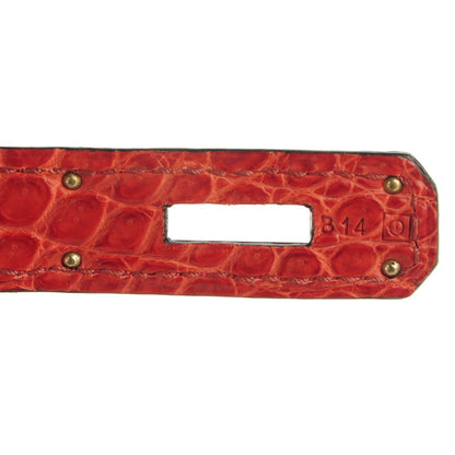 Hermes Matte Porosus Crocodile Birkin 35 Bougainvillea 19 of 23