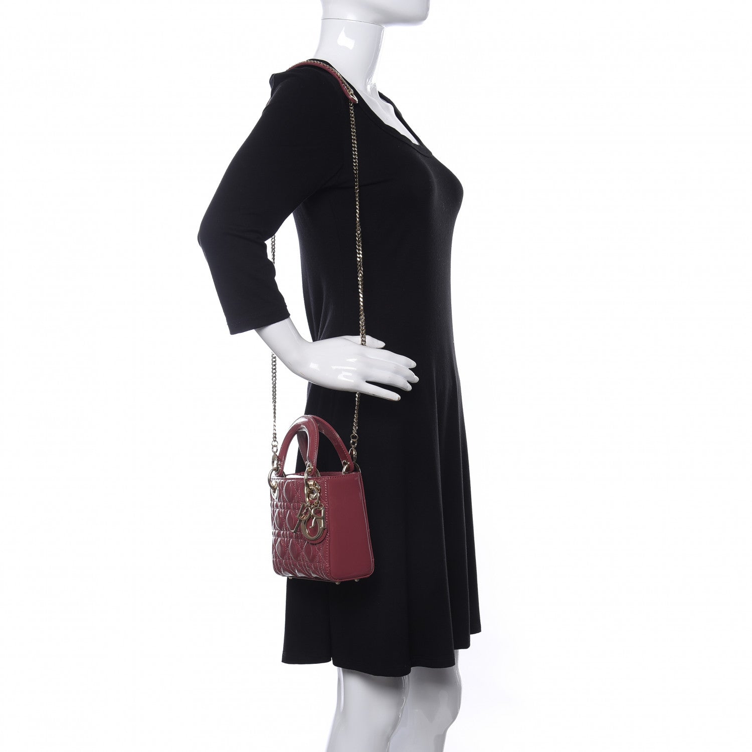 Christian Dior Patent Cannage Mini Lady Dior Pink 2 of 10