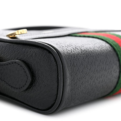 Gucci Calfskin Web Mini Ophidia Shoulder Bag Black 9 of 10
