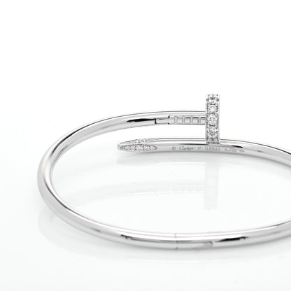 Cartier 18K White Gold Diamond Juste Un Clou Bracelet 17 6 of 8