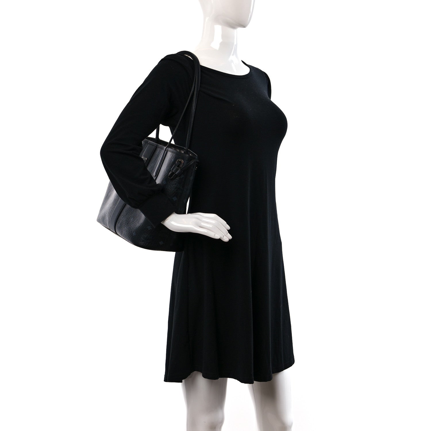 MCM Visetos Nappa Canvas Medium Reversible Shopper Tote Black 2 of 15