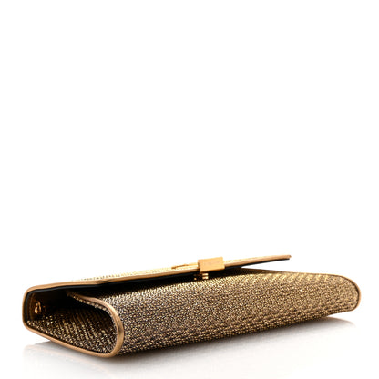 Tom Ford Metallic Textured Fabric Nobile Clutch Dark Gold 4 of 10